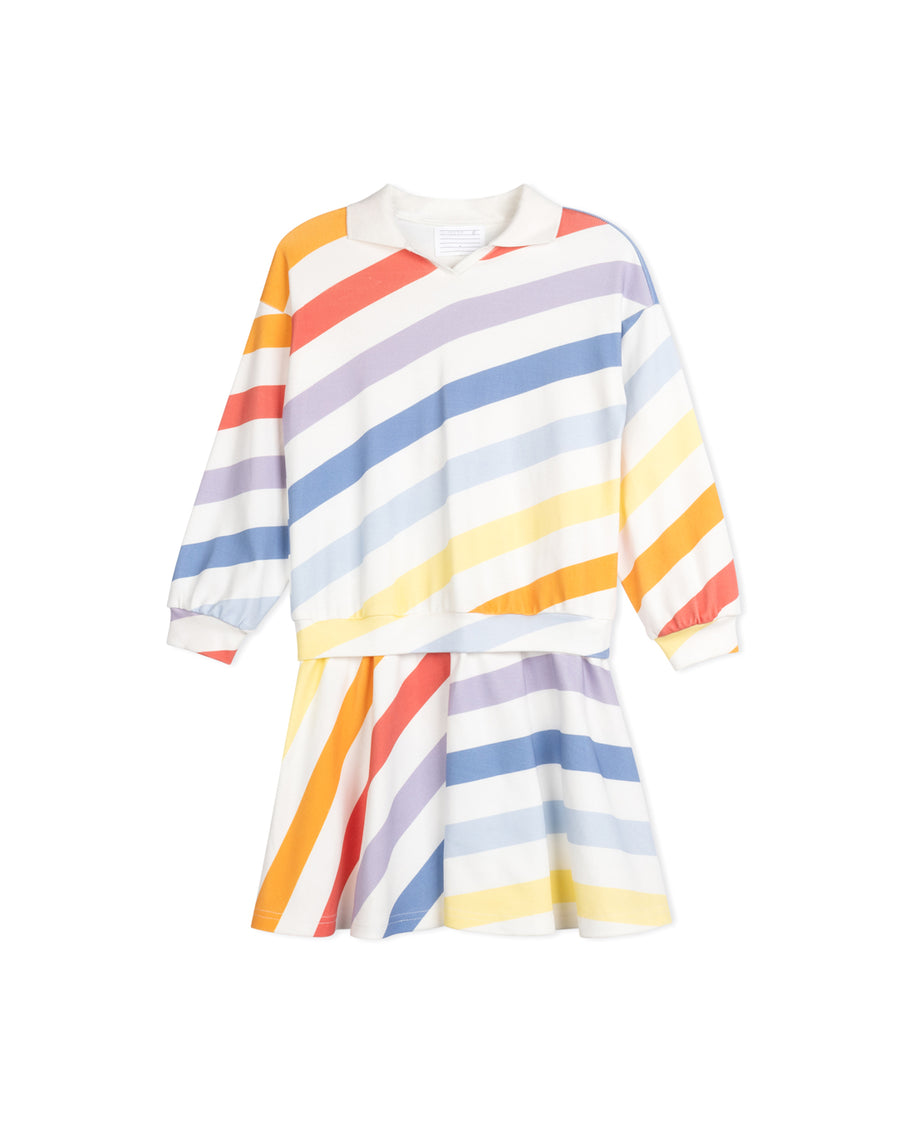 Rainbow Striped T-shirt Dress