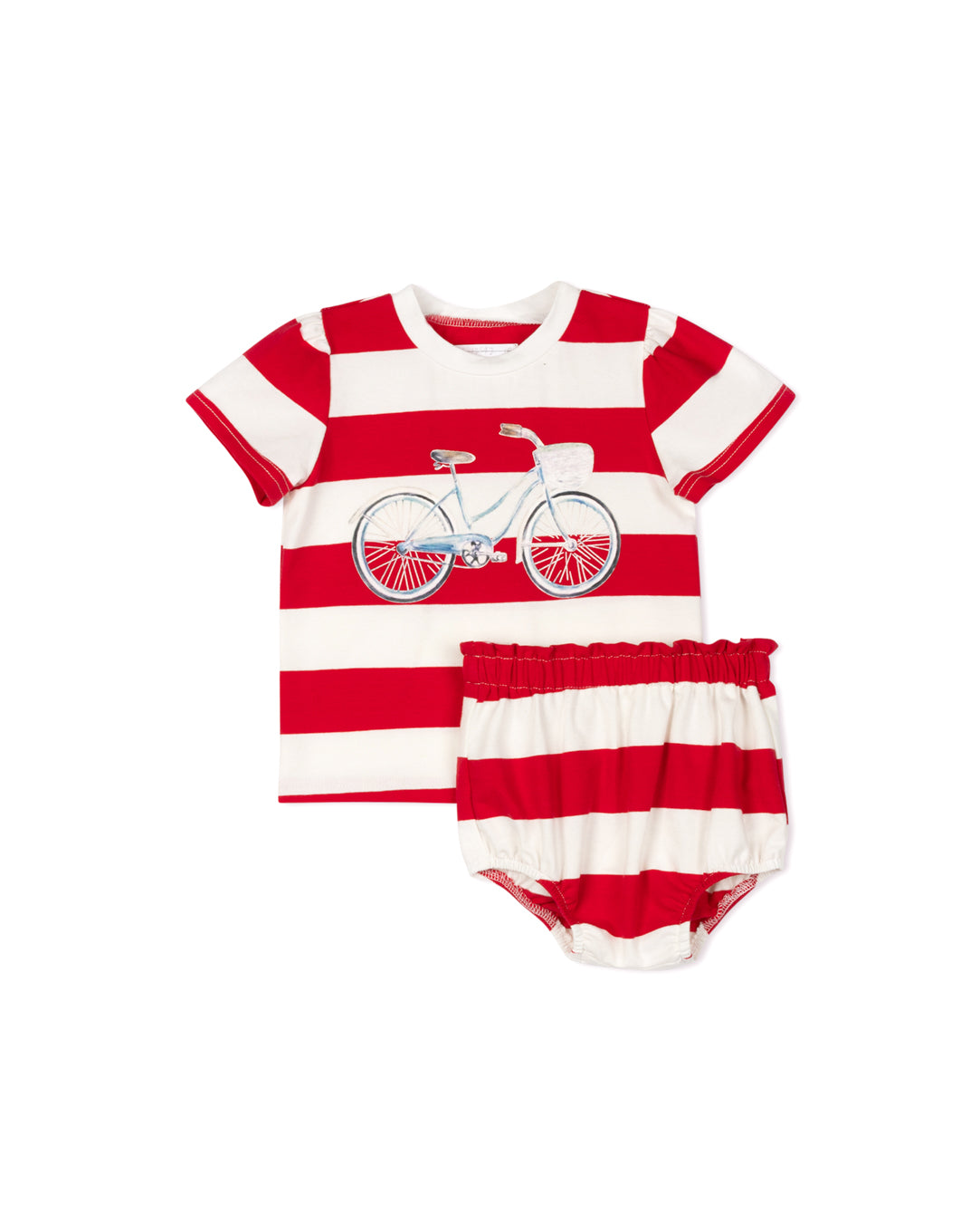 Wide Striped Bike Tee and Bloomer