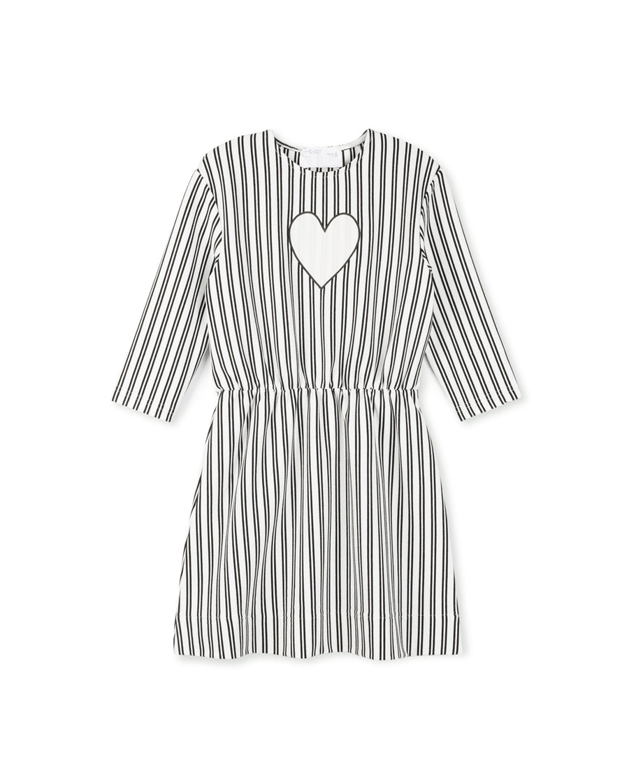 Striped Embroidered Heart Dress