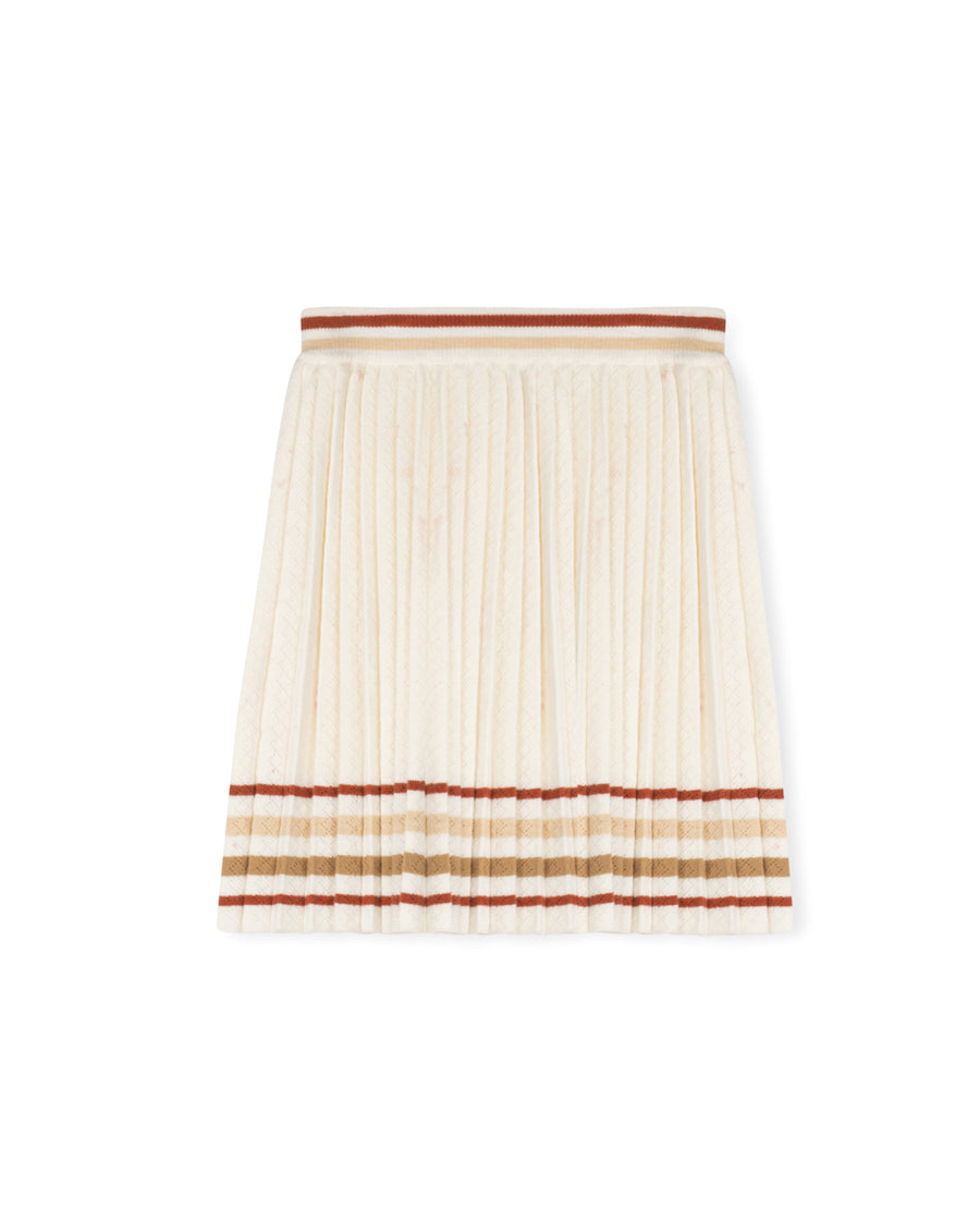 Pointelle Striped Trimming Skirt