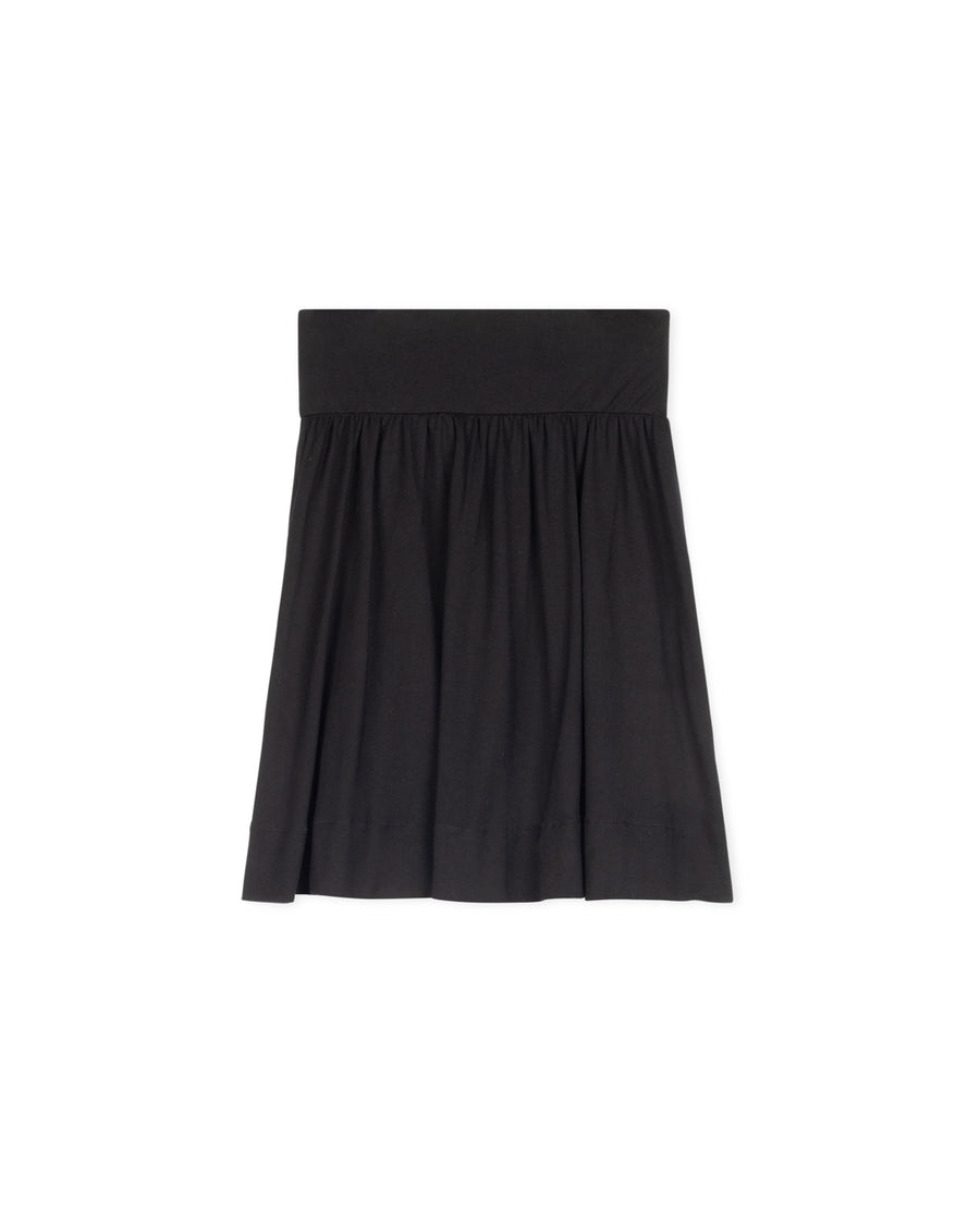 Model Shirred Waisted Knee Skirt