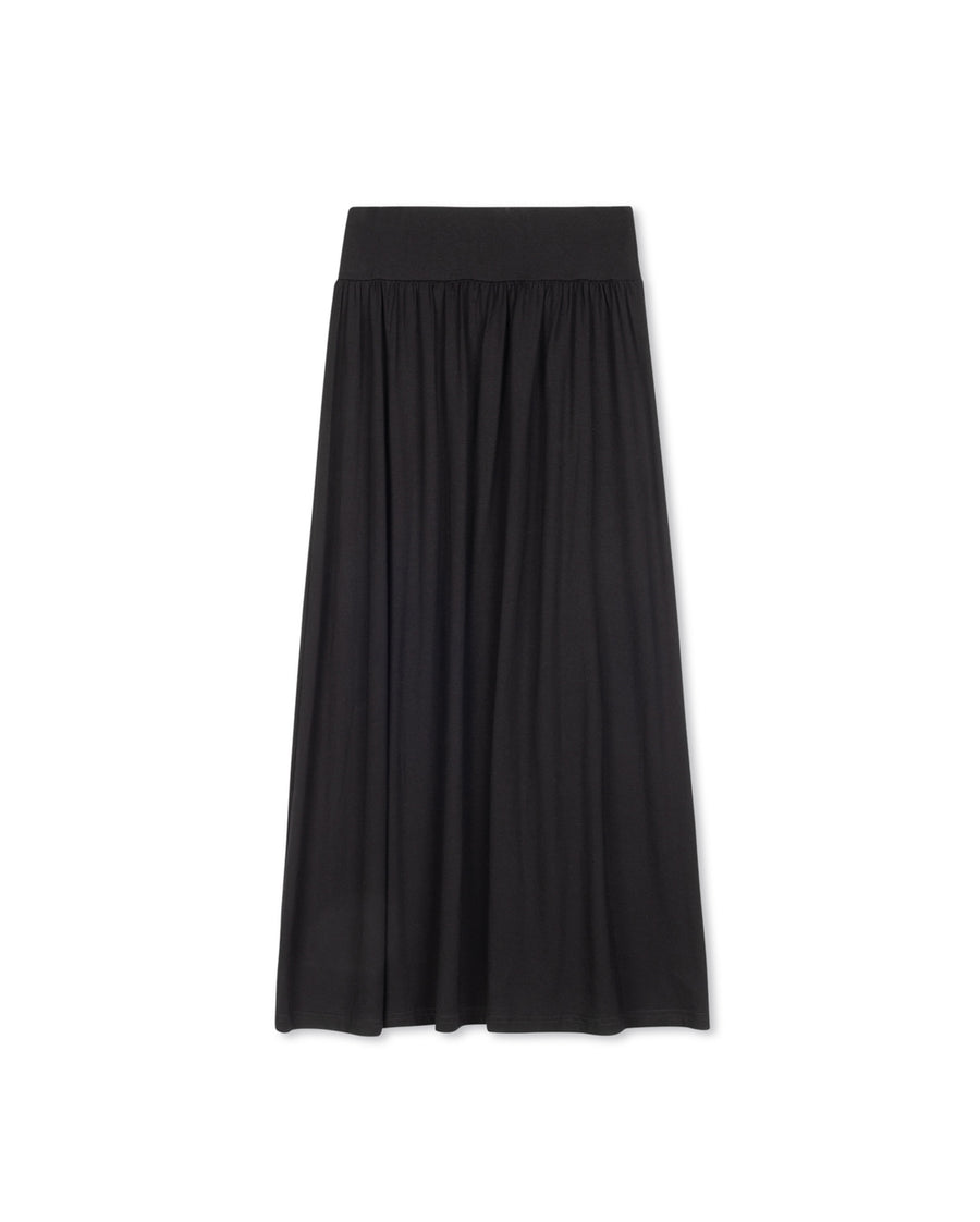 Model Shirred Waisted Maxi Skirt