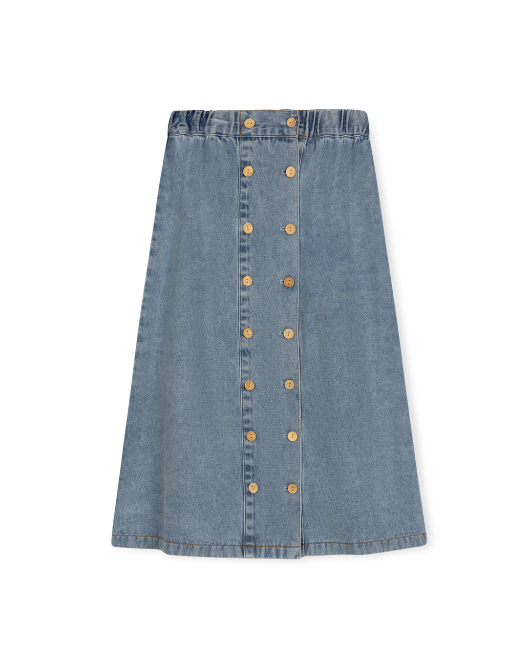 Pelly - Wood Button Down Midi Skirt
