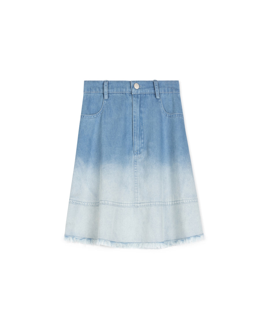 Ombre Denim Short Skirt