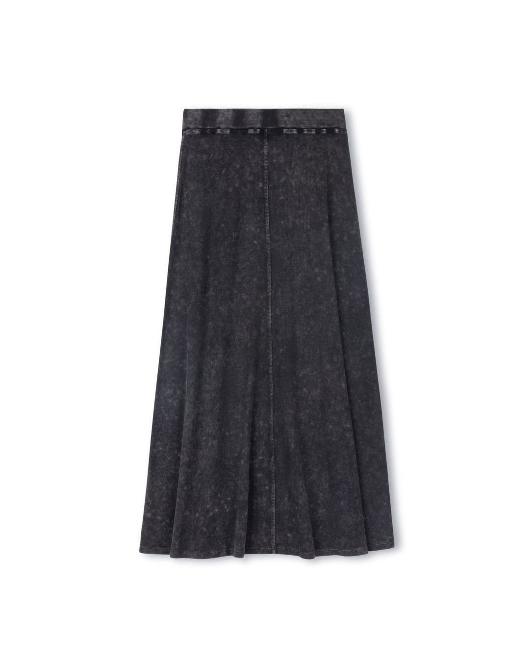 Mineral Wash A-line Ribbed Maxi Skirt