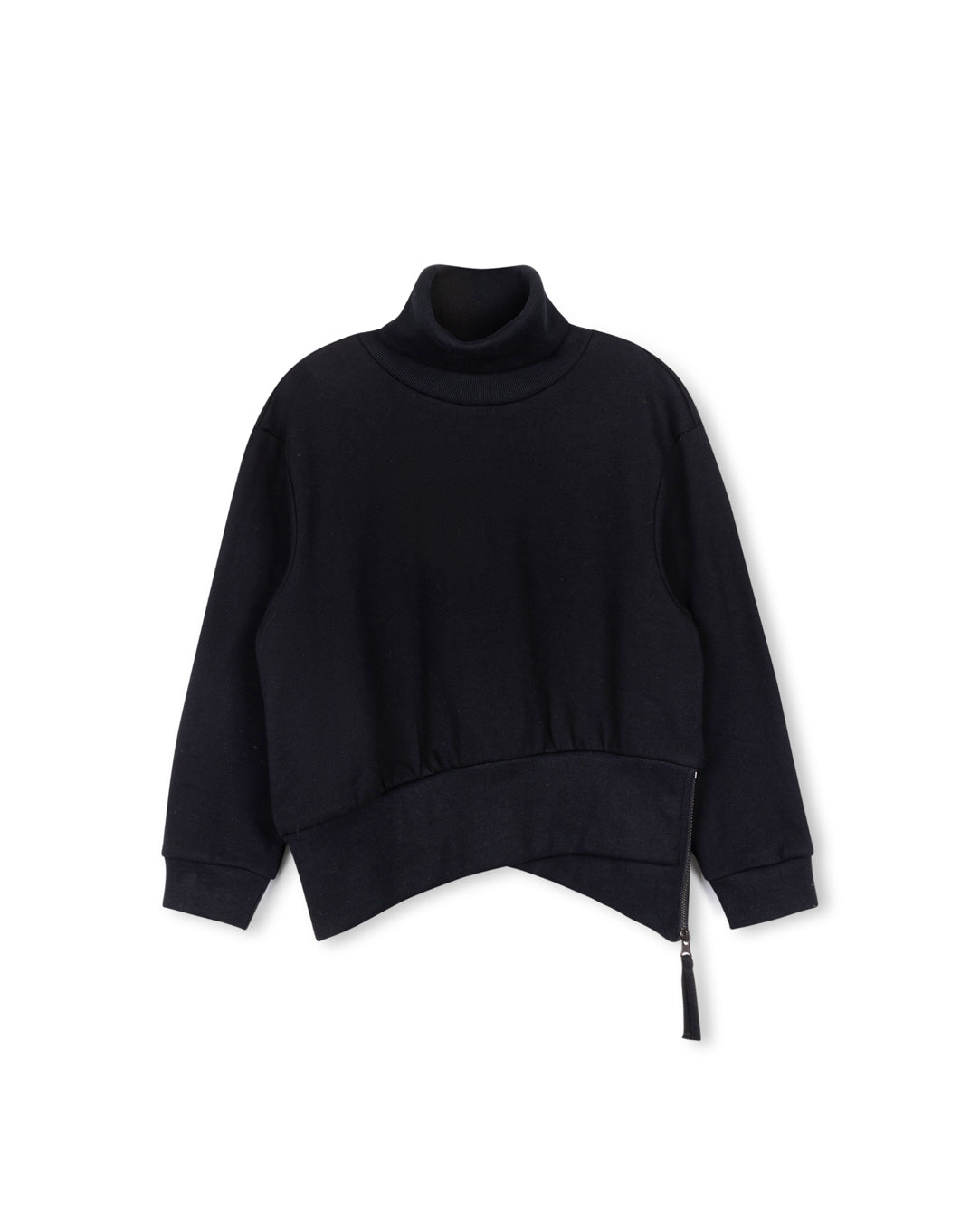 Ribbed Trimming Zipper Sweatshirt