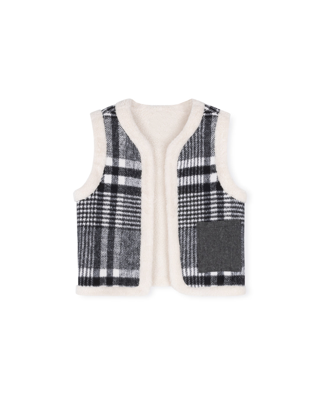 Bell - Plaid And Fur Vest