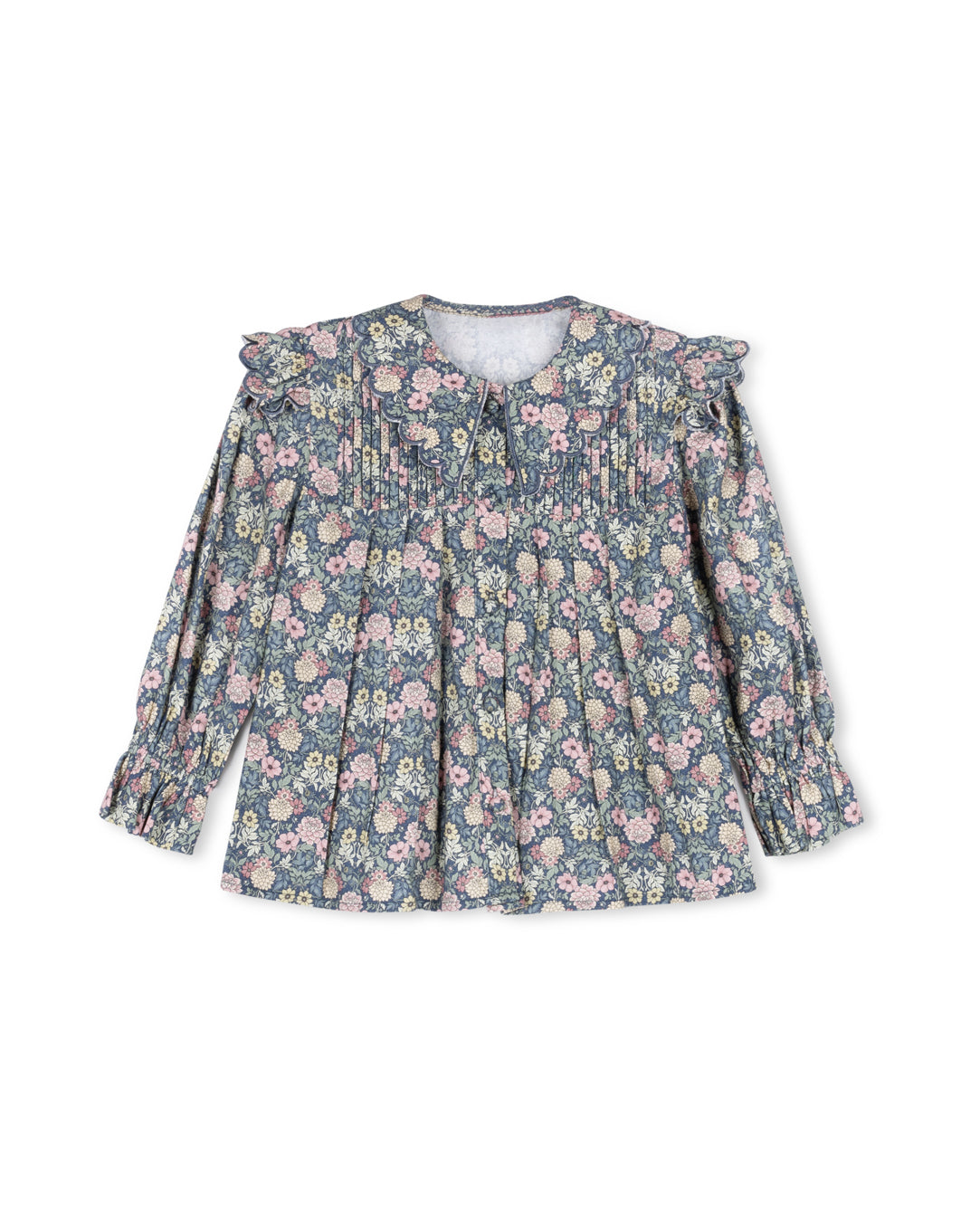 Fawn - Floral Printed Scalloped Blouse