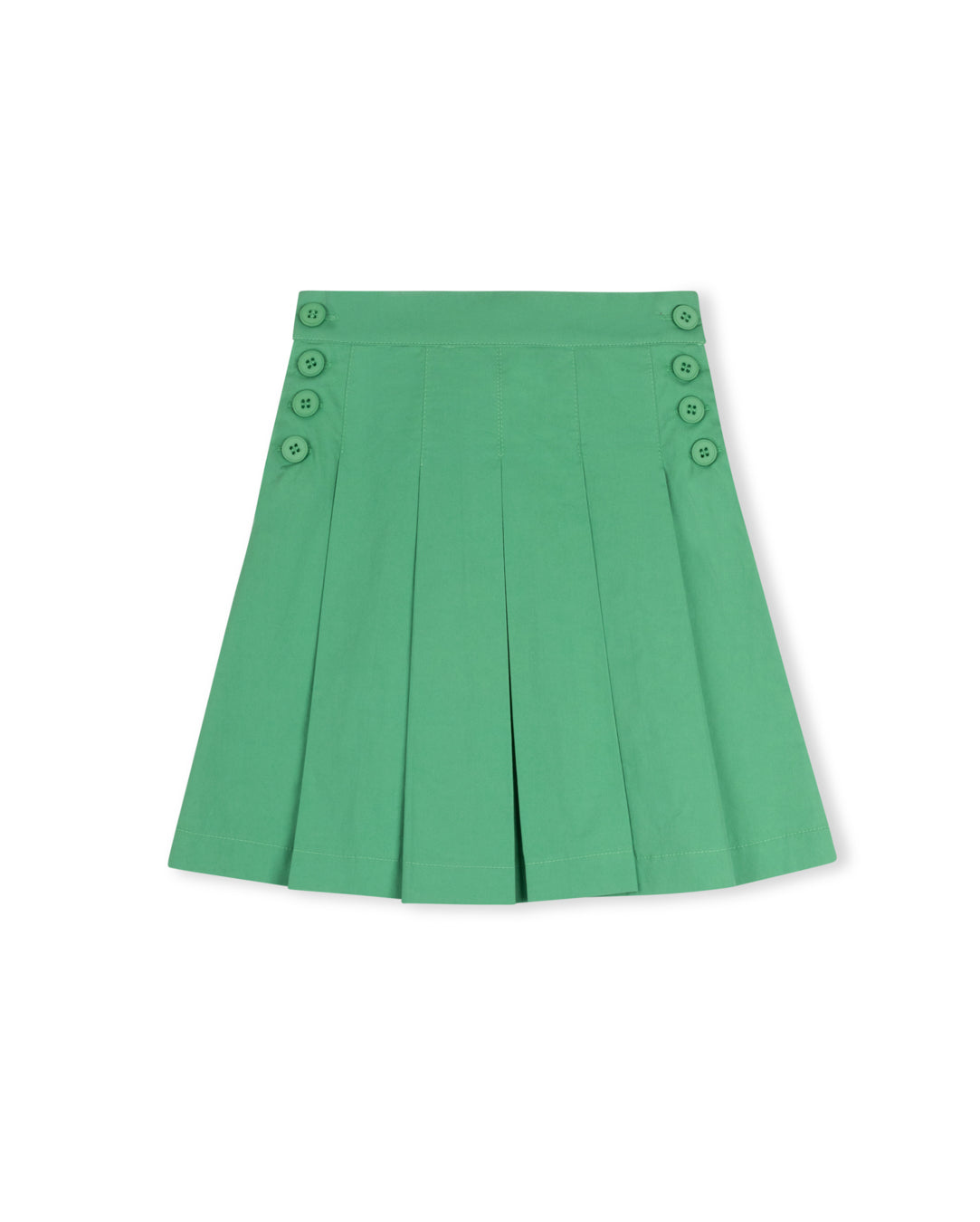 Stream Poplin Pleated Side Button Skirt