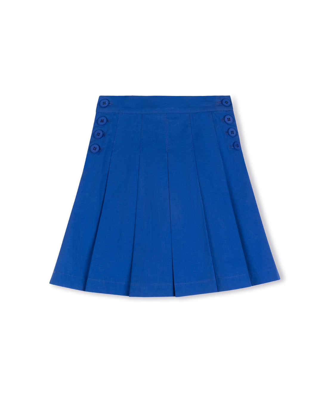 Stream Poplin Pleated Side Button Skirt