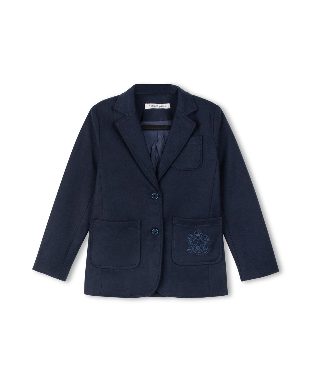 Boiled Wool Pocket Emblem Blazer