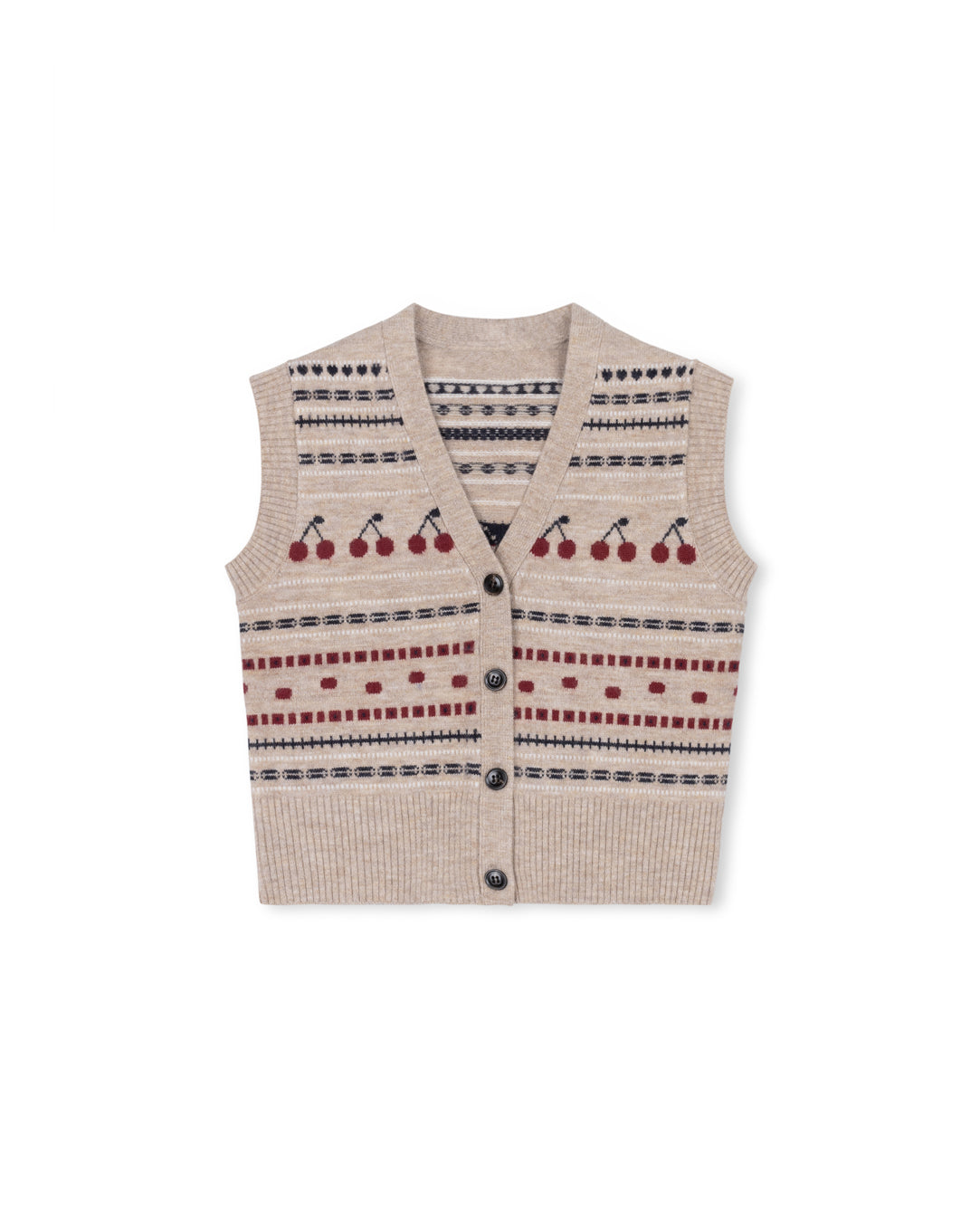 Keller - Striped Cherry Button Down Vest