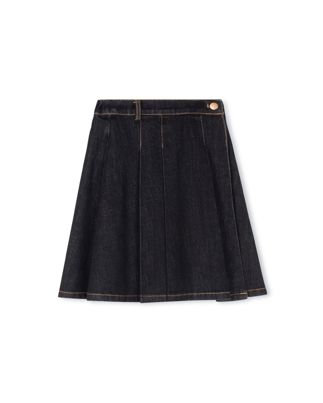 Front Pleat Detail Denim Skirt