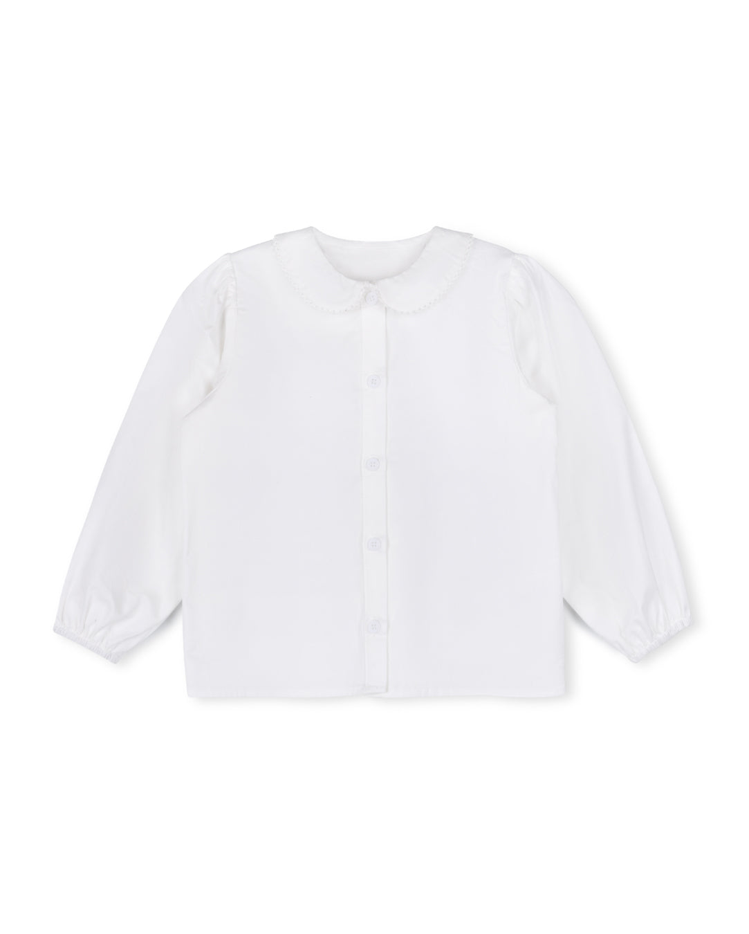 Scalloped Trimming Collared Blouse