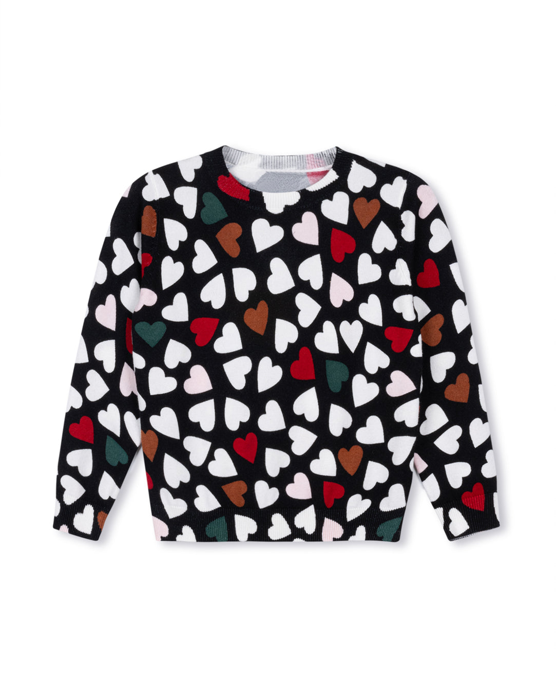 Heart Printed Knit Sweater