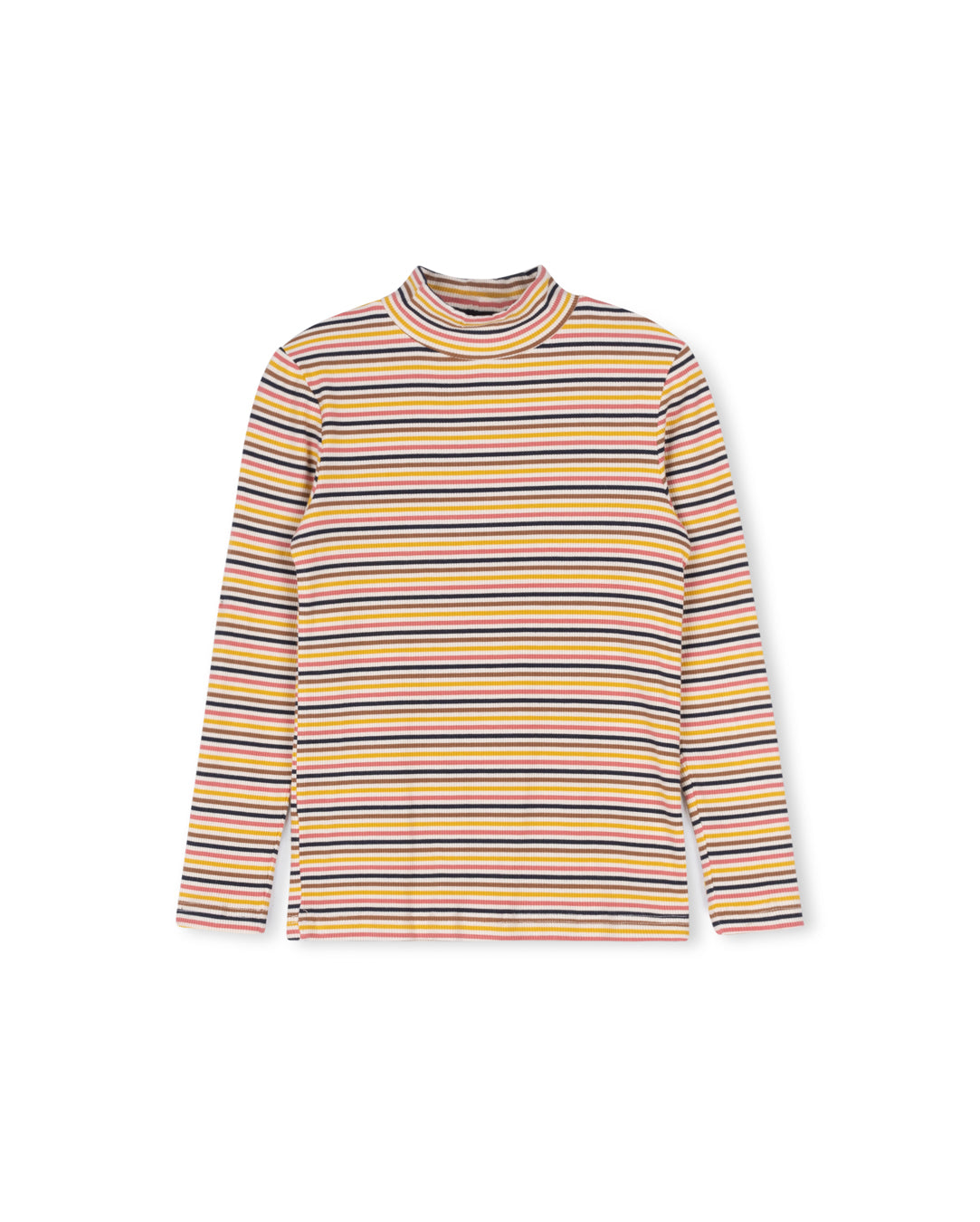 Ribbed Striped Colorful Turtleneck