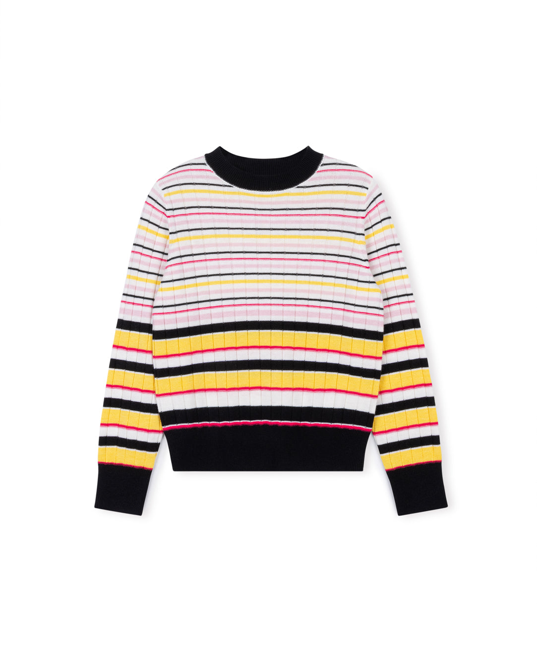 Ribbed Striped Knit Sweater