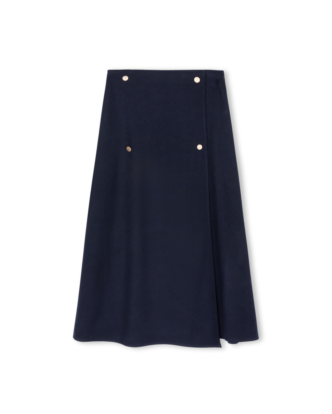 Wool Wrap Gold Button Skirt