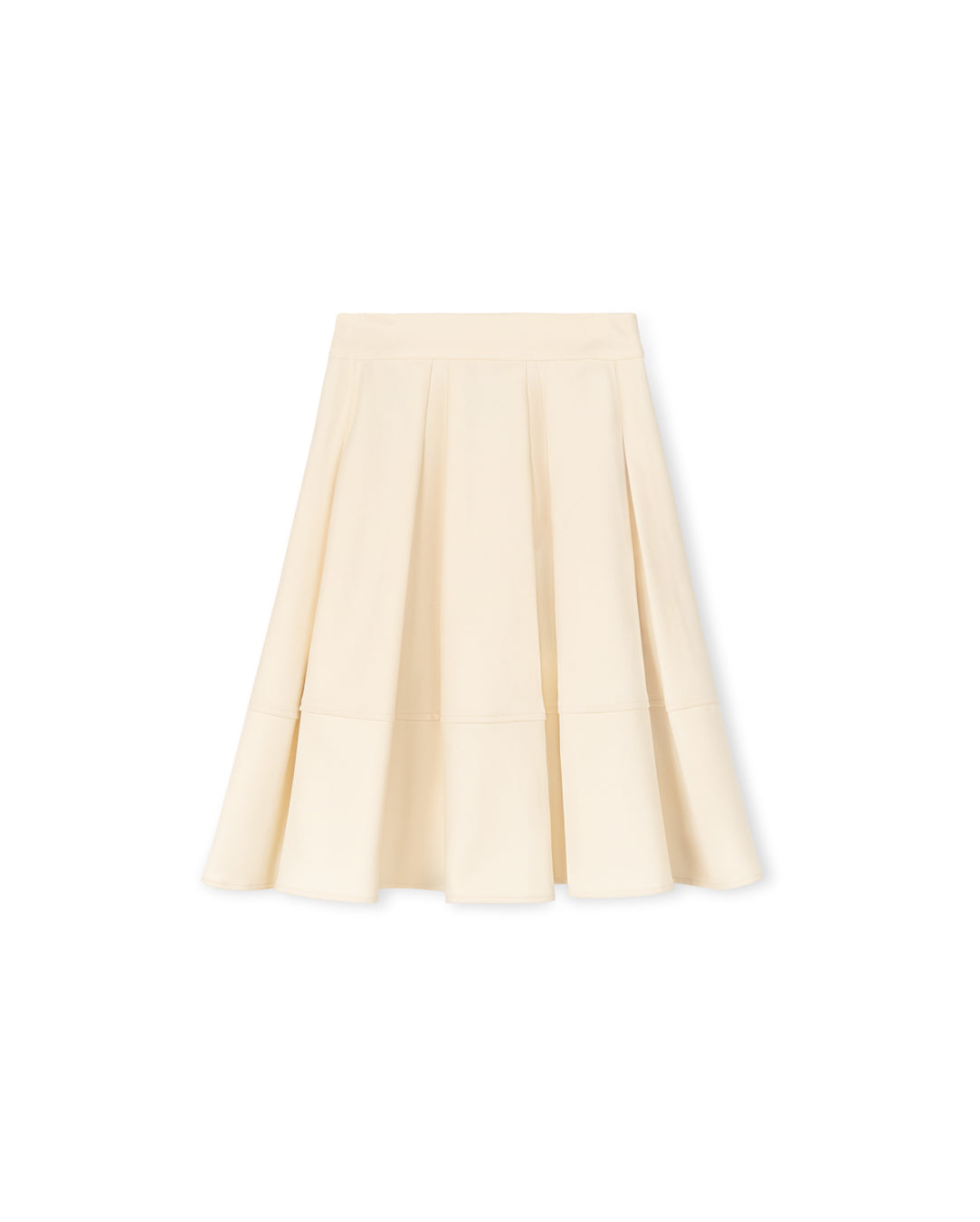 Wool Seamed Pleated Skirt