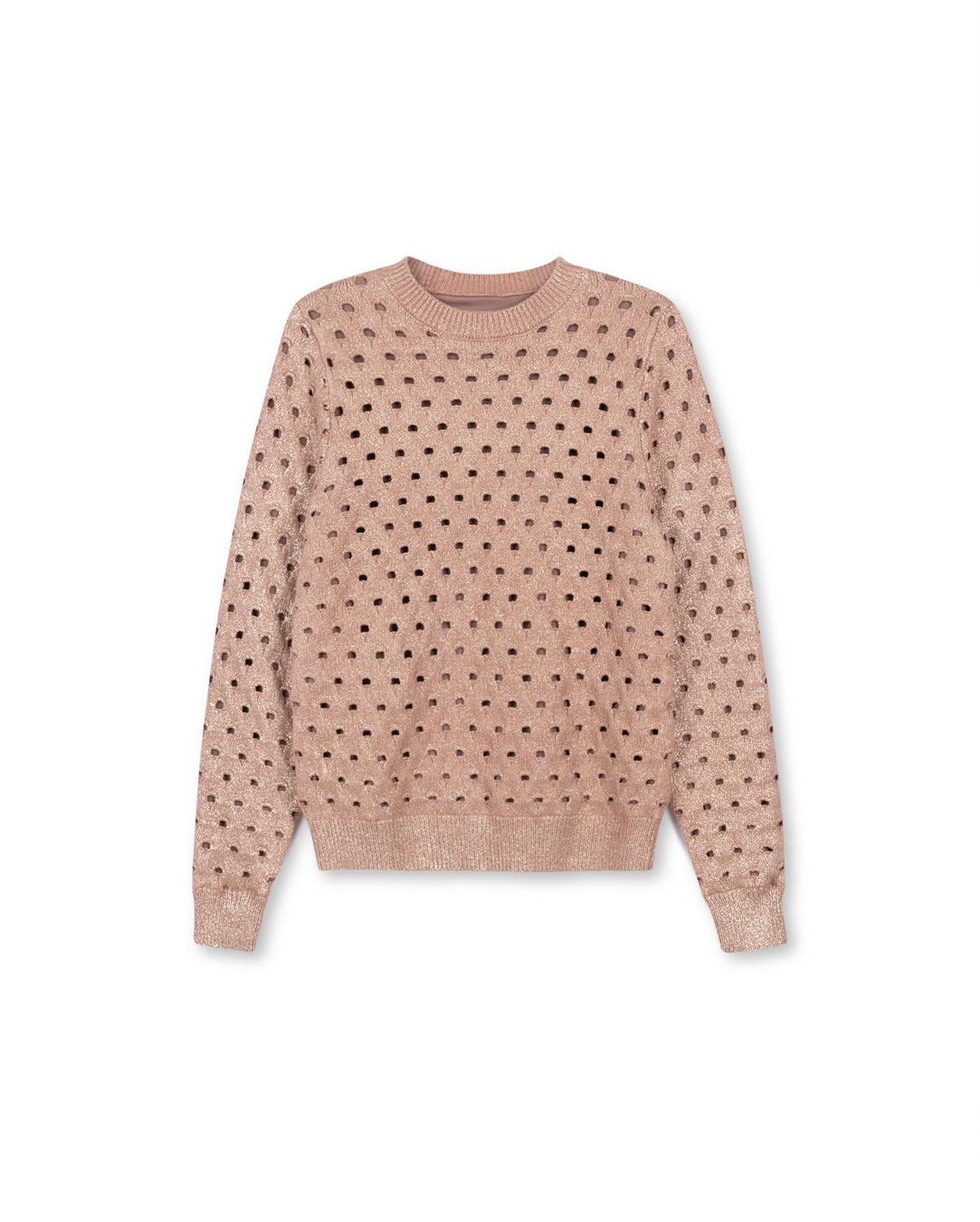 Metallic Pointelle Knit Sweater