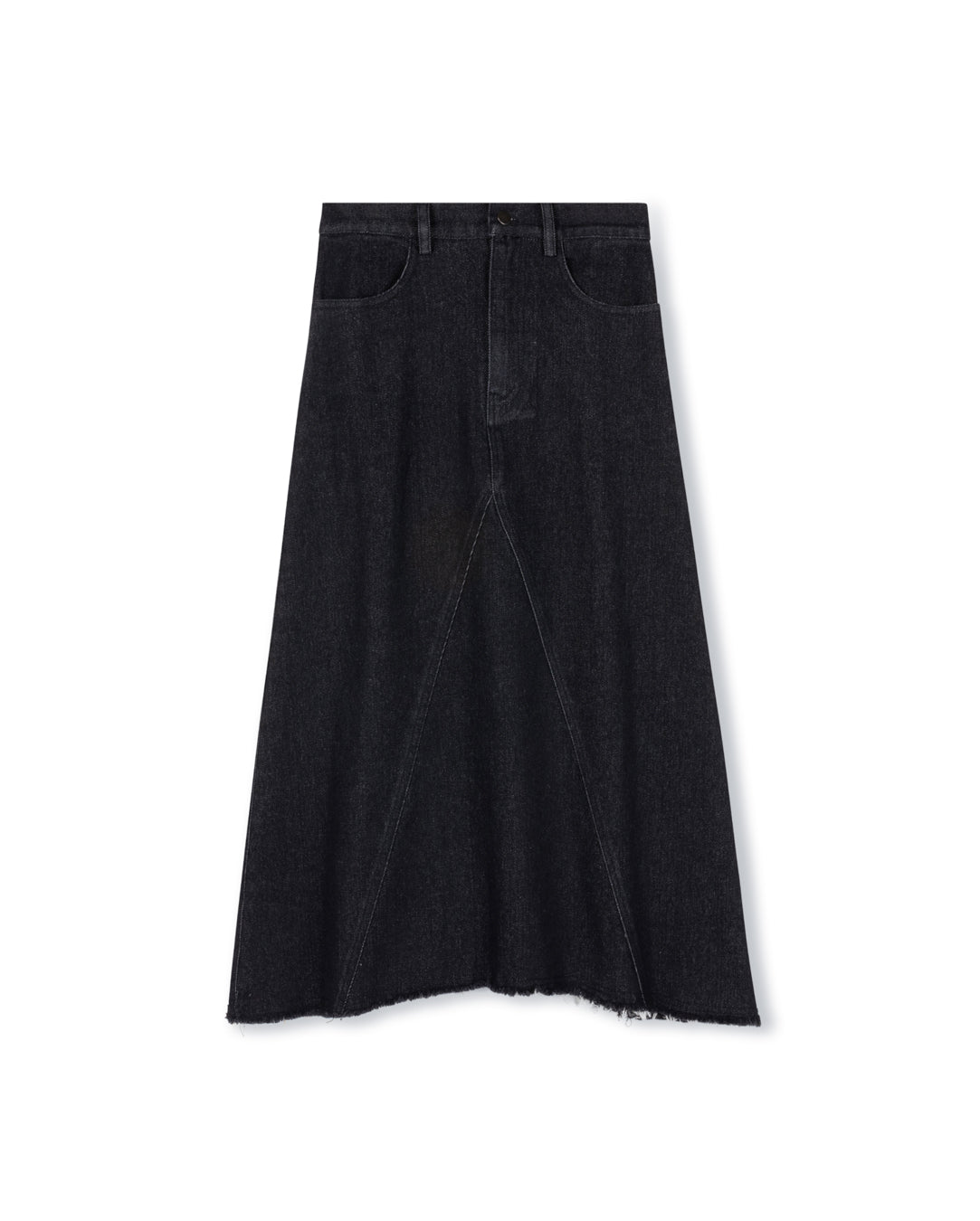 Release Hem Denim Midi Skirt