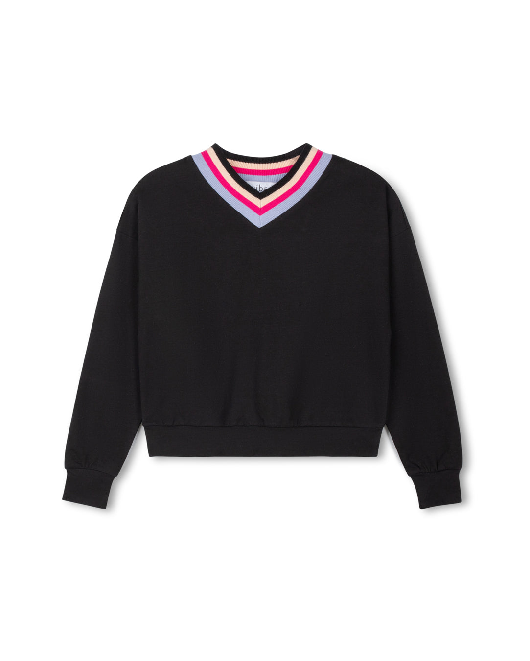 Stripe Knit Neck Sweatshirt