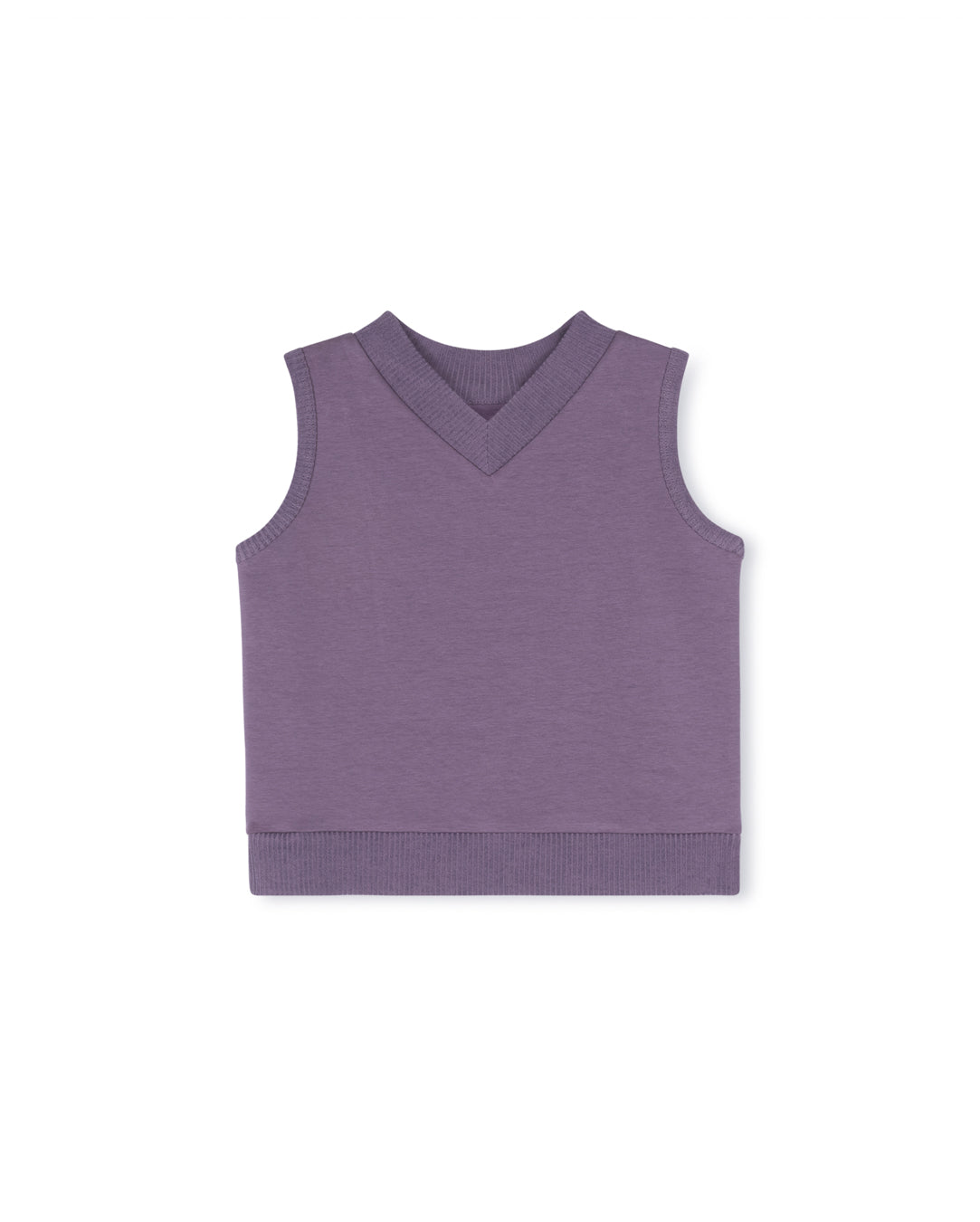 Sweatshirt Ribbed Trimming Vest