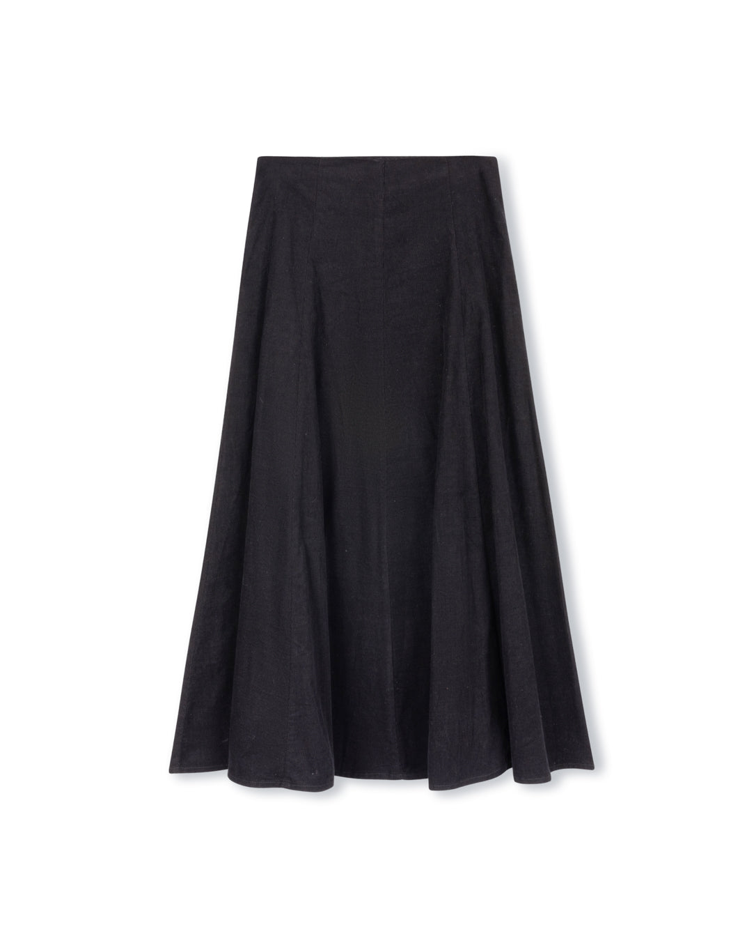 Corduroy Paneled Midi Skirt