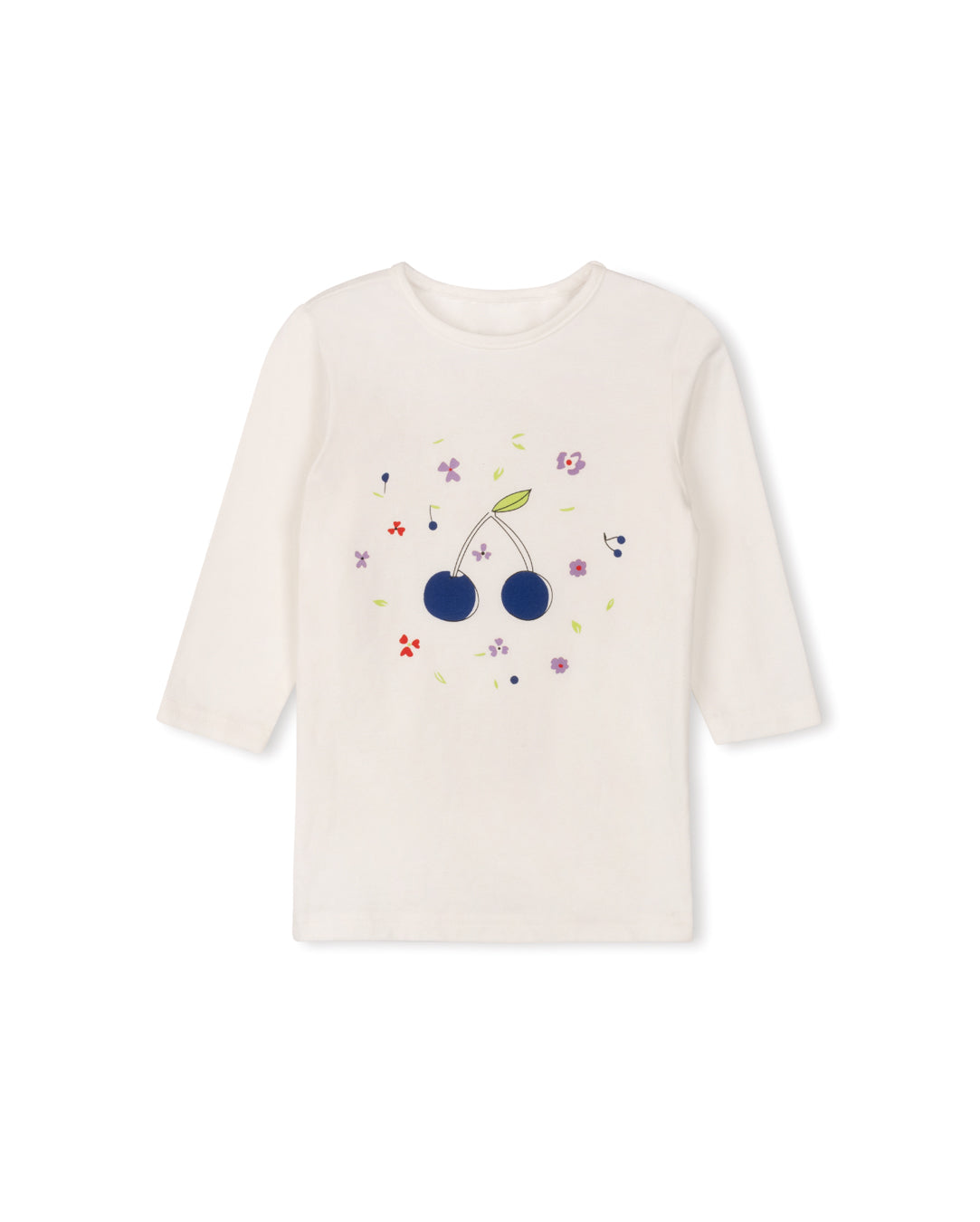 Blue Cherry Print T-Shirt