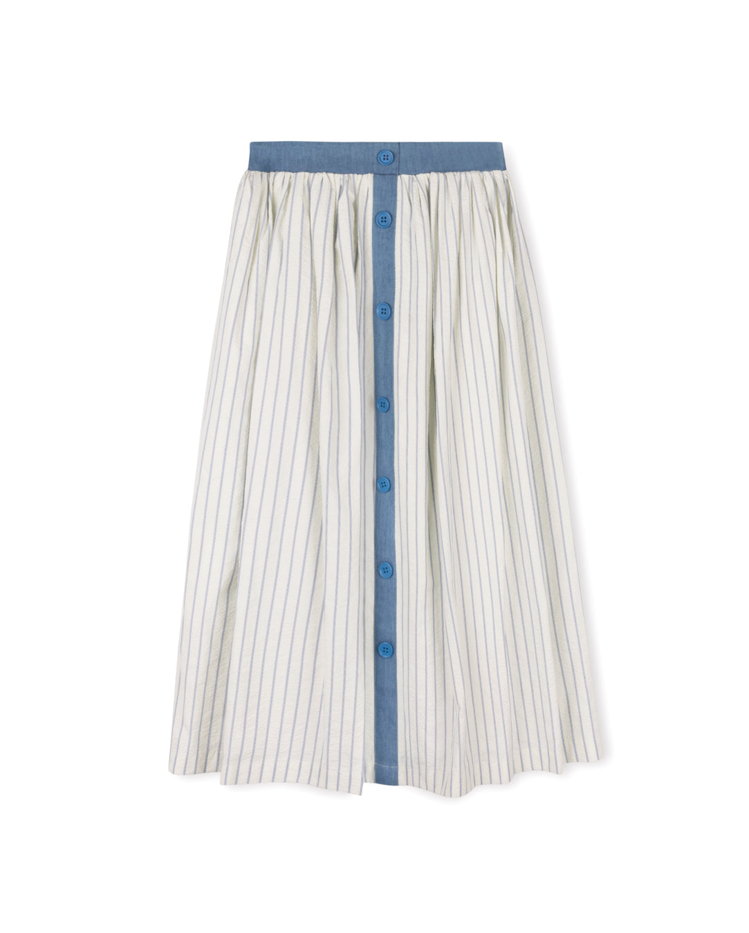 Border Striped Midi Skirt