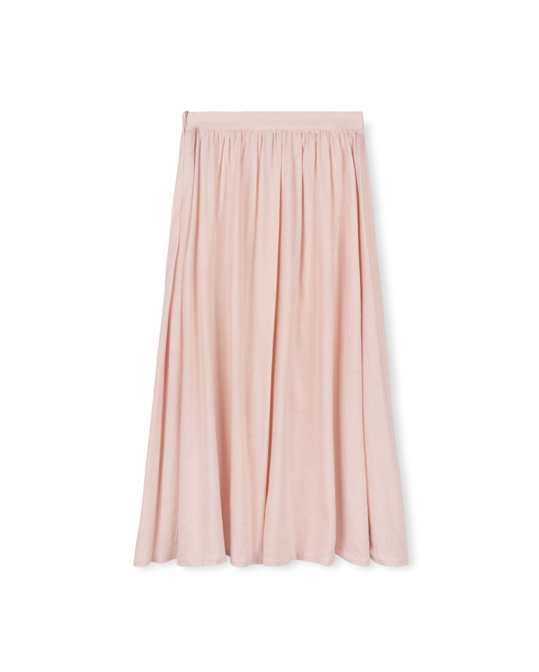 Brim Linen Pleated Midi Skirt