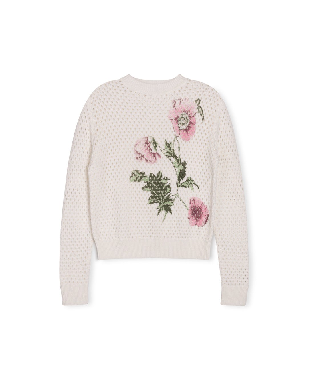 Clover Pointelle Big Flower Sweater