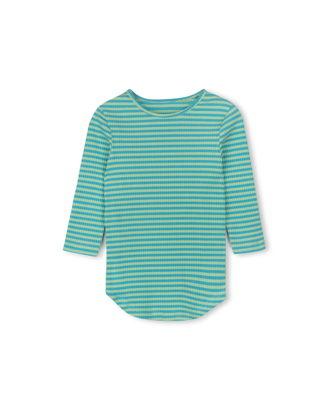 Striped Ribbed Back Seam Tee