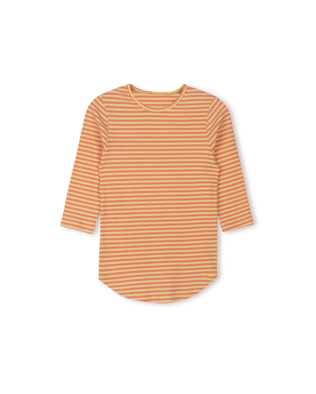 Striped Ribbed Back Seam Tee