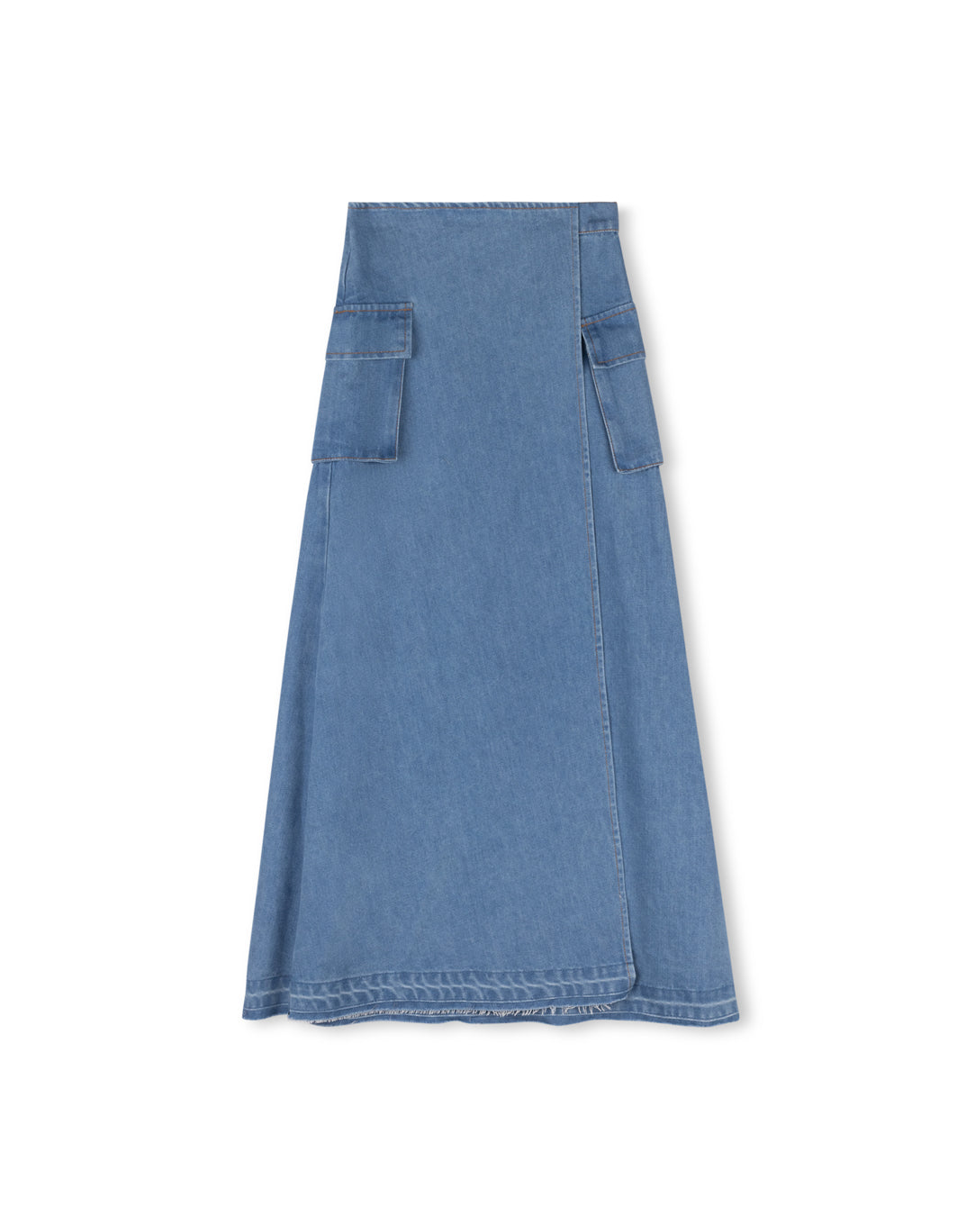 Denim Wrap Long Skirt