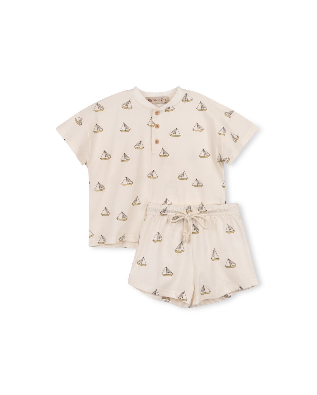 Boat Print Tee And Shorts