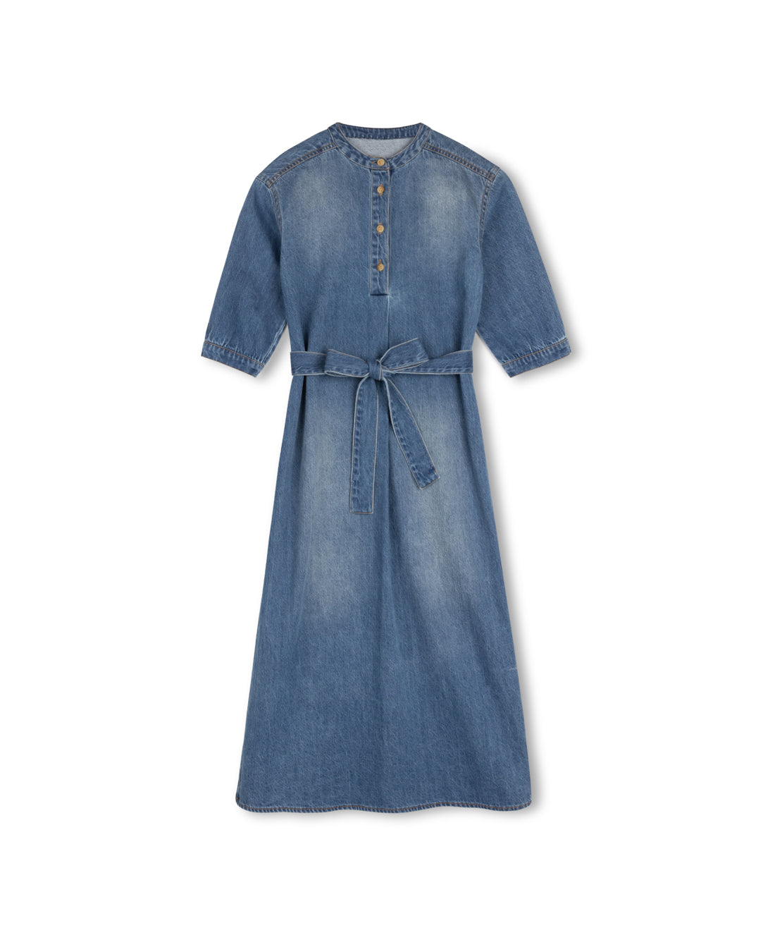 Denim Midi Belted Dress