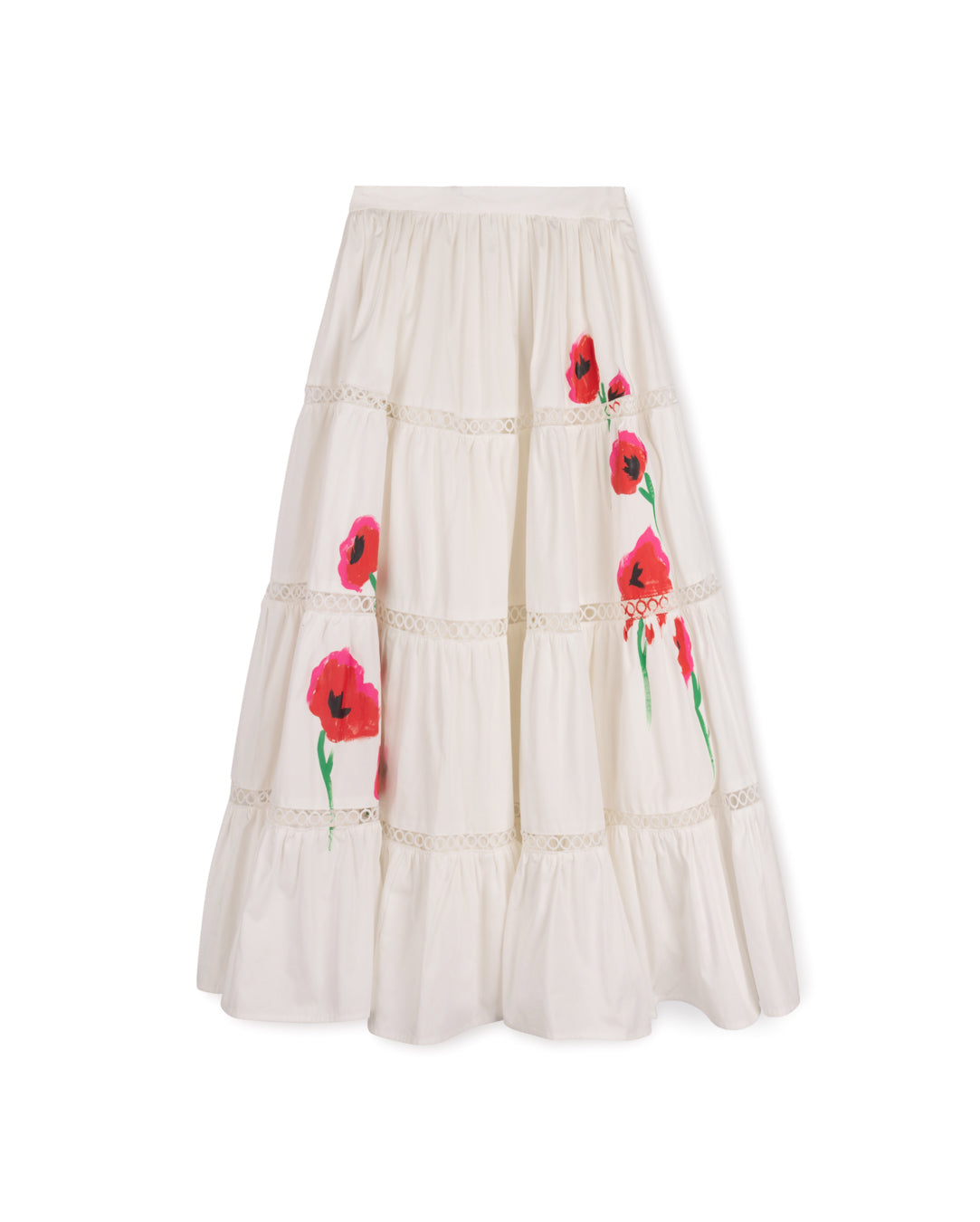 Painted Flower Tiered Skirt