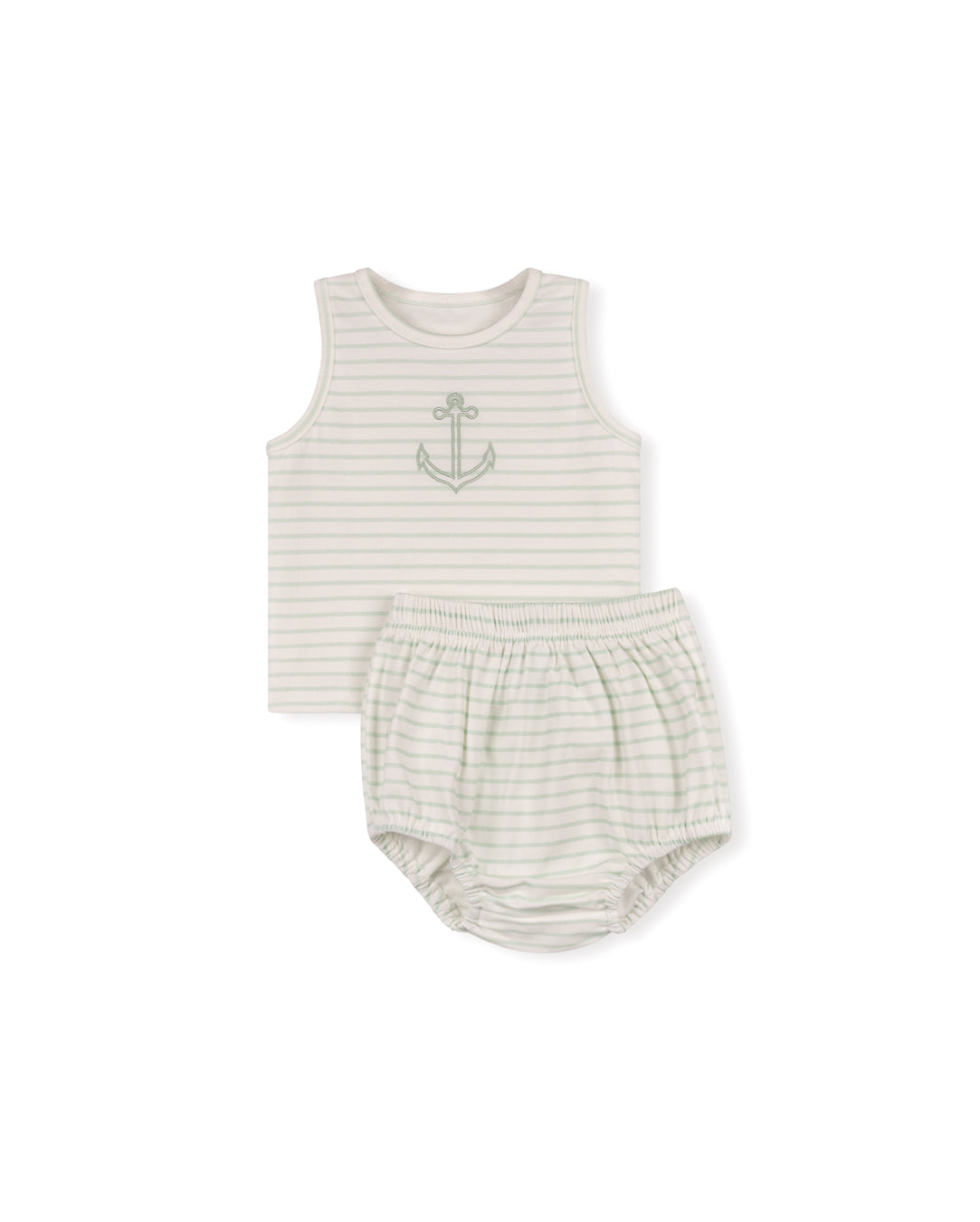 Dice Pastel Striped Anchor Tee And Bloomers