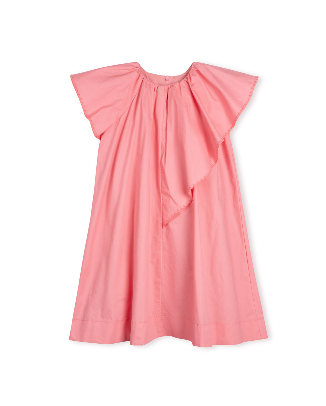 Poplin One Ruffle Shoulder Dress