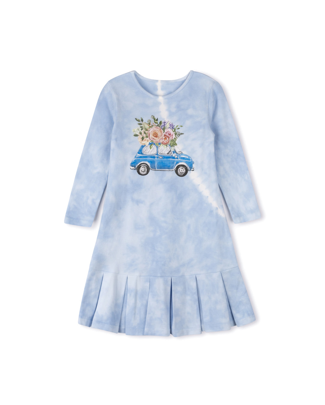 Pique Tie Dye Bottom Pleat Dress