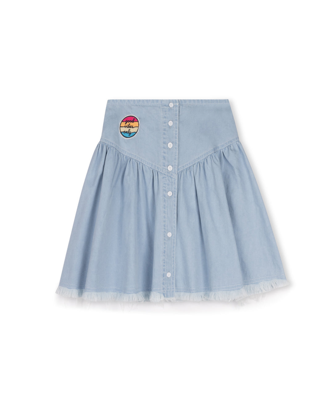 Frayed Hem Patch Skirt