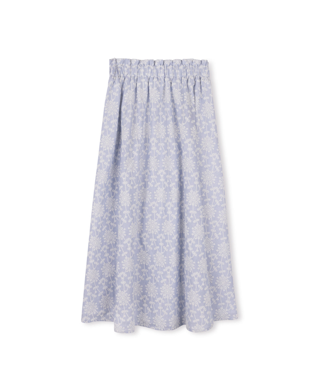 Pinstriped Embroidered Eyelet Skirt