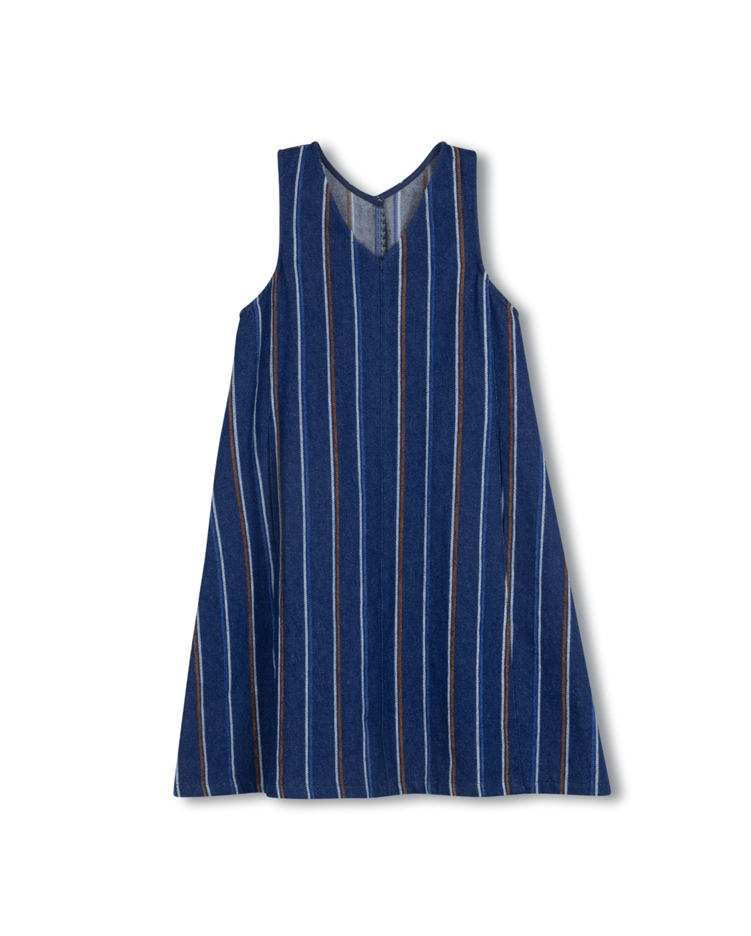Shaft Seamed V-neck Denim Jumper