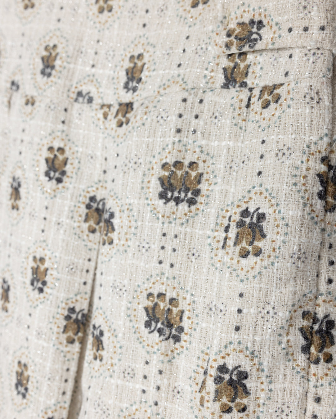 Breed Shimmer Floral Printed Pleated Skirt