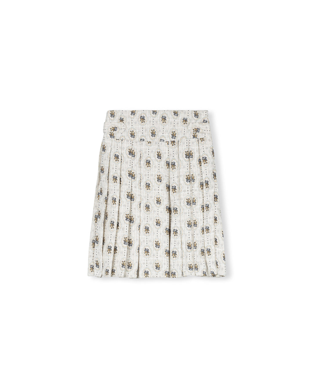 Breed Shimmer Floral Printed Pleated Skirt