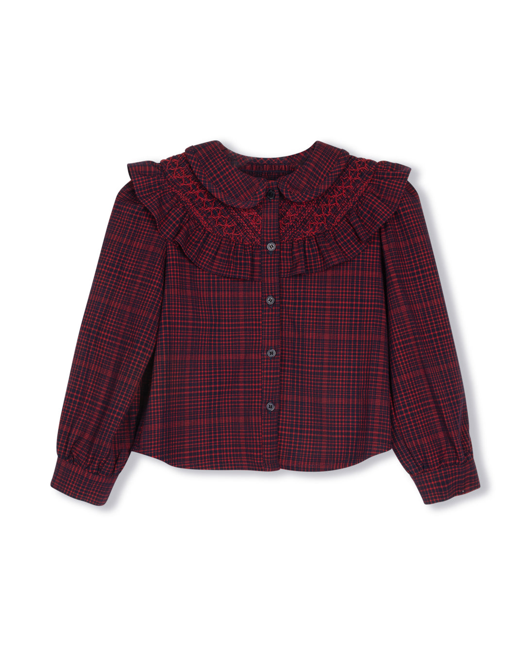 Hann Plaid Babydoll Blouse
