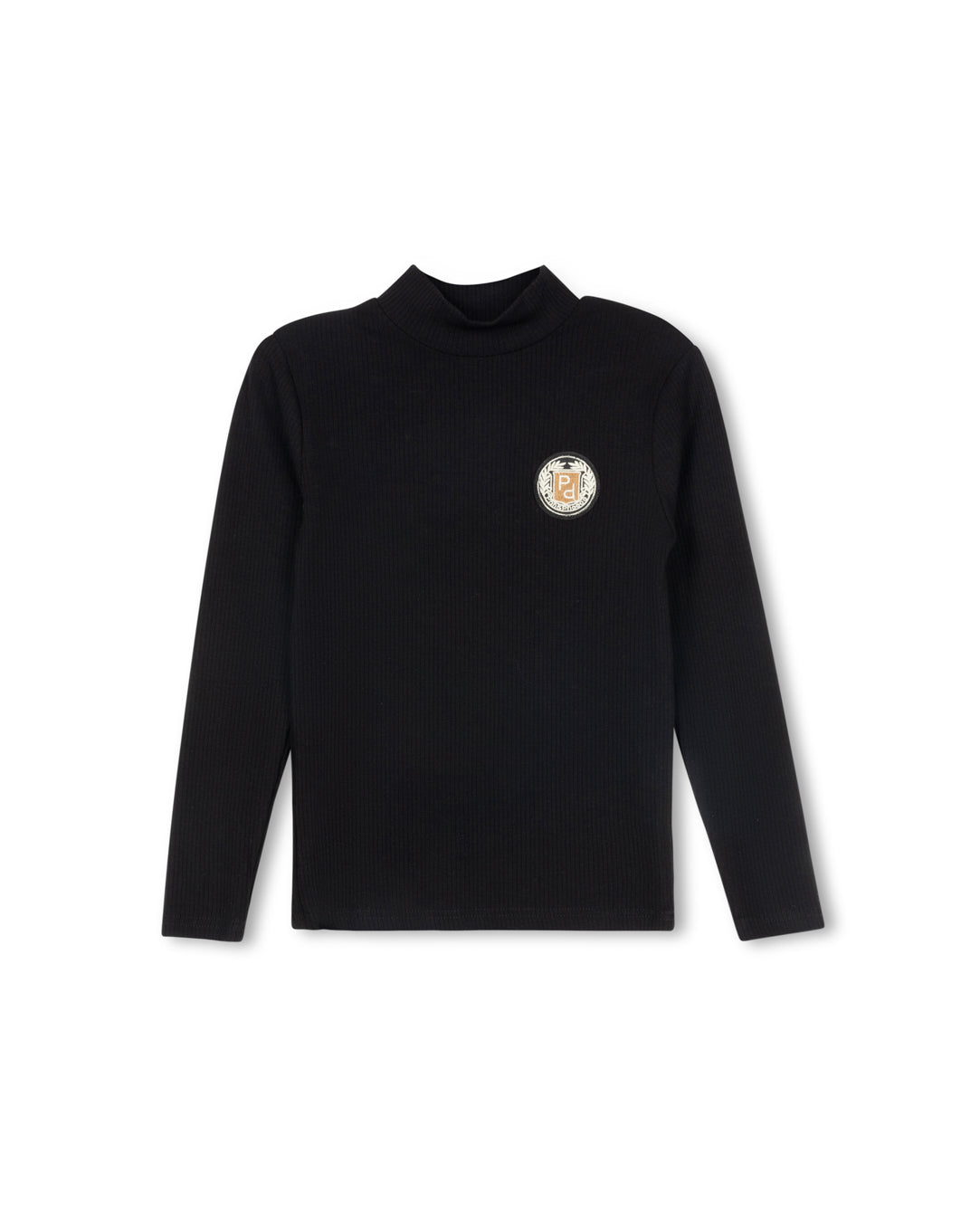 Raincoat Ribbed Emblem Turtleneck