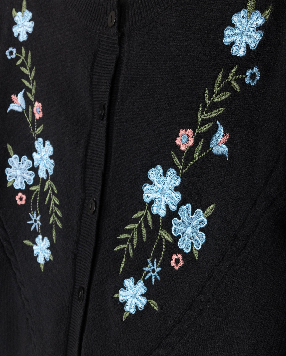 Floral Cable Knit Detailed Cardigan