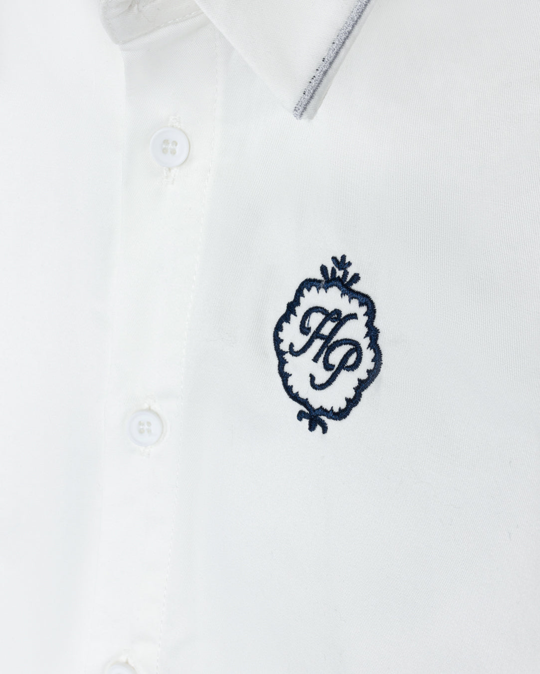 Embroidered Trim Collared Shirt